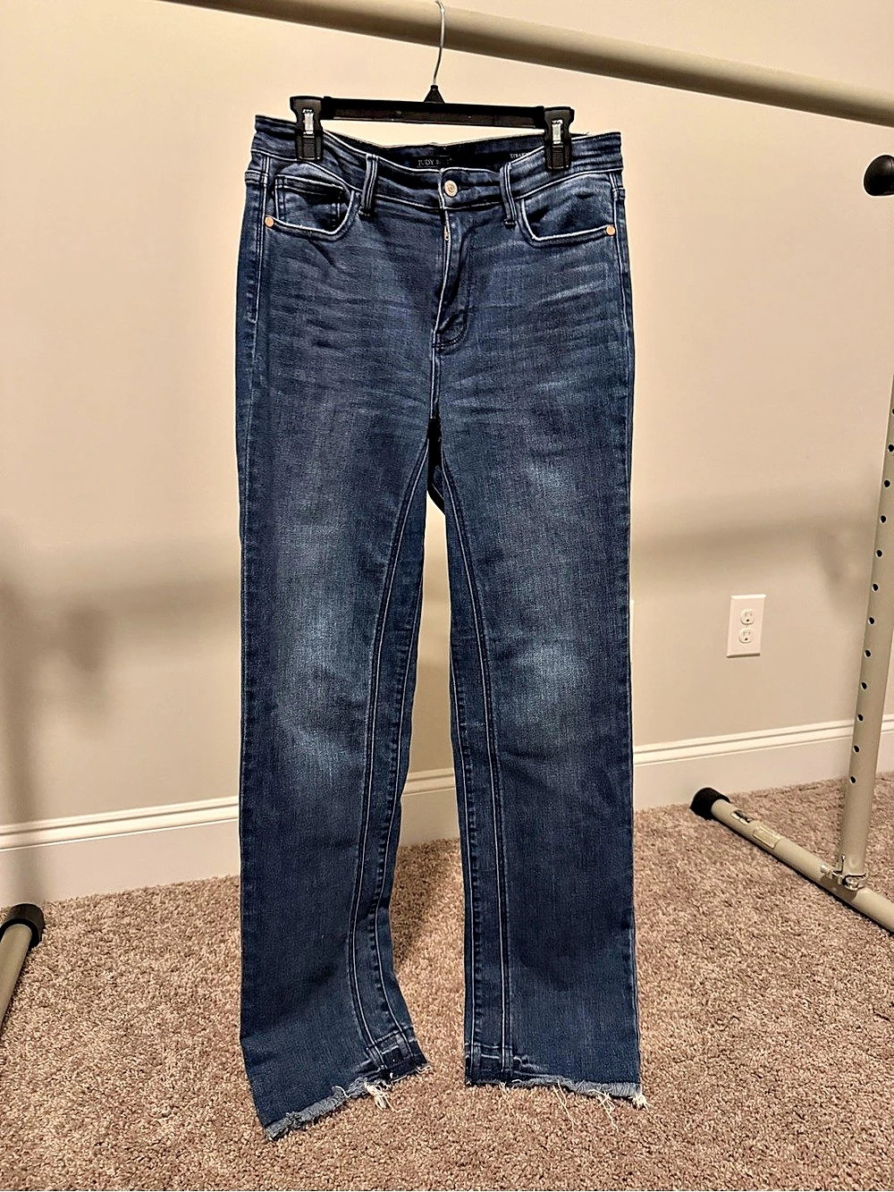 Judy Blue High Rise Front Seam Straight Leg Jeans Straight Leg Jeans in Blue